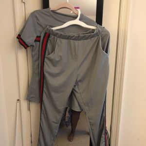 Grey sweat set with pockets